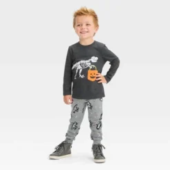 Toddler Boys' Halloween Long Sleeve T-Shirt And Fleece Jogger Pants - Cat & Jack™ Black -Cat & Jack GUEST 00354d06 f131 453f abad 942d7e1c4bca