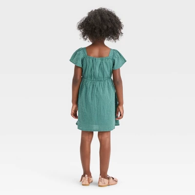 Toddler Girls' Dobby Dress - Cat & Jack™ Green 1 Toddler Girls' Dobby Dress - Cat & Jack™ Green