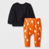 Baby 2pc 'Hey Boo' Sweatshirt & Bottom Set - Halloween - Cat & Jack™ Black