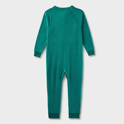 Toddler Adaptive Abdominal Access Fleece Union Suit Pajamas - Cat & Jack™ 1 Toddler Adaptive Abdominal Access Fleece Union Suit Pajamas - Cat & Jack™