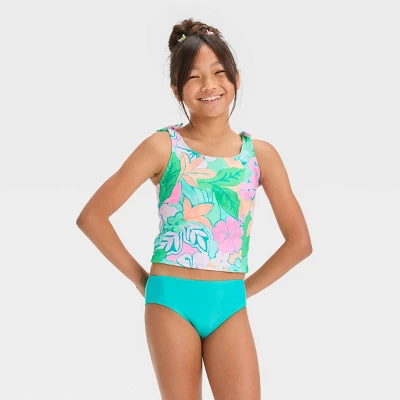 Girls' 'Tropical Dreaming' Floral Printed Tankini Set - Cat & Jack™ 3 Girls' 'Tropical Dreaming' Floral Printed Tankini Set - Cat & Jack™ - Image 3