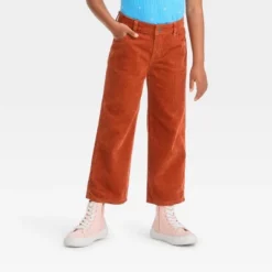 Girls' Wide Leg Corduroy Crop Pants - Cat & Jack™ Orange -Cat & Jack GUEST 067239fc b548 4769 ad25 dd44aaf76c0b