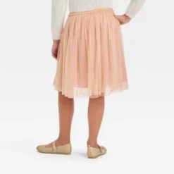 Girls' Embroidered Holiday Skirt - Cat & Jack™ Gold