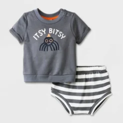 Baby 2pc 'Itsy Bitsy' Sweatshirt & Bottom Set - Cat & Jack™ Gray -Cat & Jack GUEST 08a5d053 8199 4984 bbf8 d47253115c05