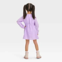 Toddler Girls' Gauze Eyelet Long Sleeve Dress - Cat & Jack™