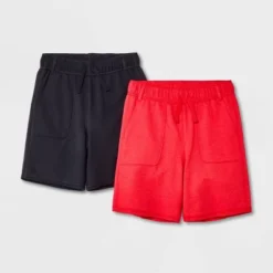 Boys' 2pk Adaptive Knit Pull-On Shorts - Cat & Jack™ Red/Black -Cat & Jack GUEST 0a098acd 1e91 4b7d 883f e9029670047f