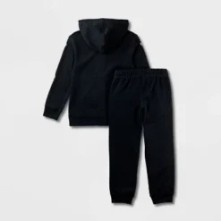 Kids' Adaptive Halloween Skeleton Fleece Hoodie And Jogger Pants Set - Cat & Jack™ Black