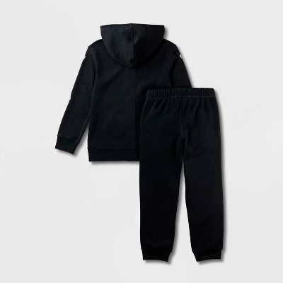 Kids' Adaptive Halloween Skeleton Fleece Hoodie And Jogger Pants Set - Cat & Jack™ Black 1 Kids' Adaptive Halloween Skeleton Fleece Hoodie And Jogger Pants Set - Cat & Jack™ Black