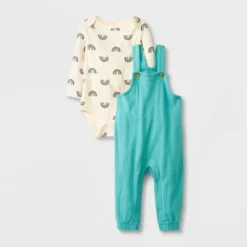 Baby 2pc Long Sleeve Bodysuit & Overalls Set - Cat & Jack™ Mint Green -Cat & Jack GUEST 0b652d93 9b4e 40c2 b95f 5410e3cf6c3a
