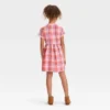 Girls' Short Sleeve Woven Dress - Cat & Jack™ Orange Plaid