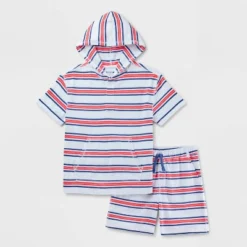 Boys' Adaptive 4th Of July Short Sleeve Stripe Short Set - Cat & Jack™ White -Cat & Jack GUEST 0c6abf76 5819 4b9d 8ea7 ff4b287578ef