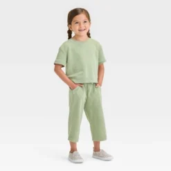 Toddler Girls' Crop Pants Set - Cat & Jack™ Olive Green -Cat & Jack GUEST 0df730fa 75a7 443e b640 f6b2535b78b5