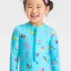 Toddler Girls' Sealife One Piece Swimsuit - Cat & Jack™ Turquoise Blue