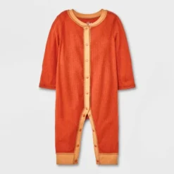 Baby Ribbed Snap Adaptive Romper - Cat & Jack™ Orange -Cat & Jack GUEST 0fede2d4 d038 4023 94d7 814a3901e5b1