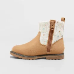 Toddler Girls' Emmaline Zipper Booties - Cat & Jack™ Cognac