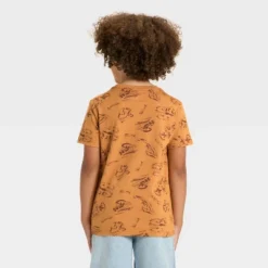 Boys' Short Sleeve Printed T-Shirt - Cat & Jack™ Light Brown