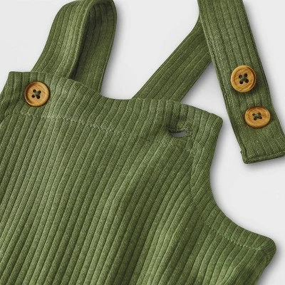 Baby 2pc Long Sleeve Bodysuit & Overalls Set - Cat & Jack™ Olive Green 3 Baby 2pc Long Sleeve Bodysuit & Overalls Set - Cat & Jack™ Olive Green - Image 3