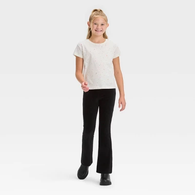 Girls' Cozy Ribbed Velour Flare Pants - Cat & Jack™ 2 Girls' Cozy Ribbed Velour Flare Pants - Cat & Jack™ - Image 2