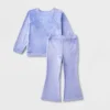 Toddler Girls' 2pc Adaptive Sparkle Velour Set - Cat & Jack™ Periwinkle