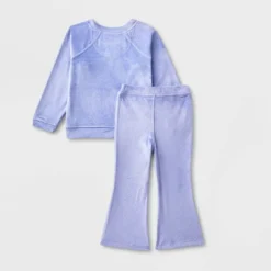 Toddler Girls' 2pc Adaptive Sparkle Velour Set - Cat & Jack™ Periwinkle