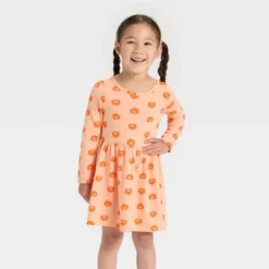 Toddler Girls' Long Sleeve Halloween Pumpkin Dress - Cat & Jack™ Orange -Cat & Jack GUEST 1f01858e ddf1 4fb2 873f 6c4d84cc0b6a