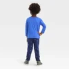 Toddler Boys' 2pc Dreidel Printed Long Sleeve Graphic T-Shirt And Fleece Jogger Pants Set - Cat & Jack™ Blue