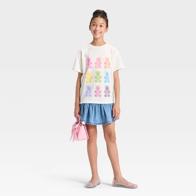 Girls' Short Sleeve Oversized Gummy Bears Graphic T-Shirt - Cat & Jack™ Cream 2 Girls' Short Sleeve Oversized Gummy Bears Graphic T-Shirt - Cat & Jack™ Cream - Image 2