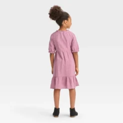 Girls' Short Sleeve Eyelet Dress - Cat & Jack™