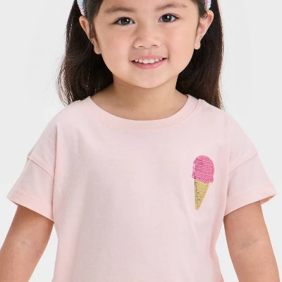Toddler Girls' 'Ice Cream' Shirt - Cat & Jack™ Peach Orange 1 Toddler Girls' 'Ice Cream' Shirt - Cat & Jack™ Peach Orange