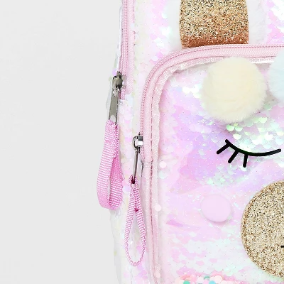 Girls' 10.5" Sequin Llama Backpack - Cat & Jack™ Pink 3 Girls' 10.5" Sequin Llama Backpack - Cat & Jack™ Pink - Image 3