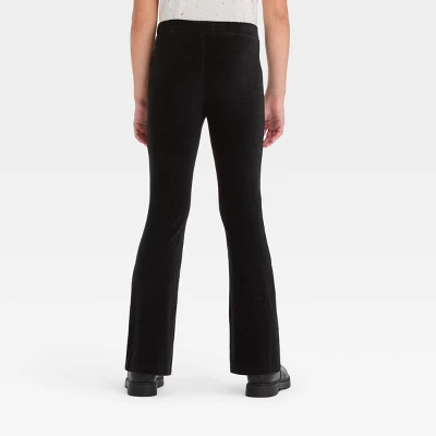 Girls' Cozy Ribbed Velour Flare Pants - Cat & Jack™ 1 Girls' Cozy Ribbed Velour Flare Pants - Cat & Jack™