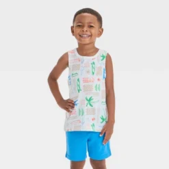 Toddler Boys' Short Sleeve Surf And Sun Tank Top - Cat & Jack™ Cream -Cat & Jack GUEST 2e63d761 80b6 434d 83bc ed8a4c203da5