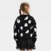 Girls' Long Sleeve Halloween Cardigan Sweater - Cat & Jack™ Black