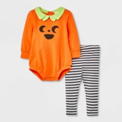 Baby Pumpkin Romper & Bottom Set - Halloween - Cat & Jack™ Orange -Cat & Jack GUEST 2f1464c6 01e1 44b5 9ef6 b254018d4fce