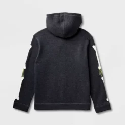 Kids' Adaptive Halloween Fleece Pullover Hoodie Sweatshirt - Cat & Jack™ Black