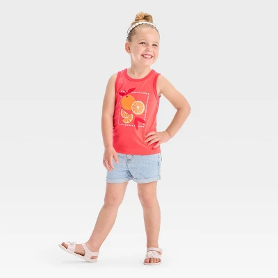 Toddler Girls' 'Oranges' Graphic Tank Top - Shirt - Cat & Jack™ Coral Orange 3 Toddler Girls' 'Oranges' Graphic Tank Top - Shirt - Cat & Jack™ Coral Orange - Image 3