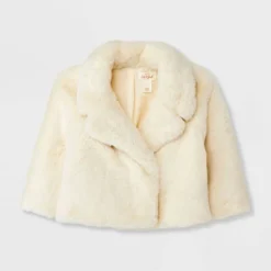 Baby Girls' Solid Faux Fur Jacket - Cat & Jack™ Off-White -Cat & Jack GUEST 3202ca53 3f4e 434f 9342 d2f4c479692d