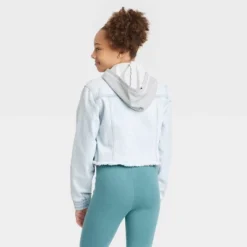 Girls' Hooded Jean Jacket - Cat & Jack™ Light Wash