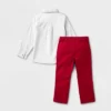 Toddler Boys' Adaptive Holiday Dress Set - Cat & Jack™ Gray/Red