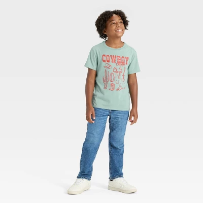 Boys' Short Sleeve 'Cowboy Getup' Graphic T-Shirt - Cat & Jack™ Green 3 Boys' Short Sleeve 'Cowboy Getup' Graphic T-Shirt - Cat & Jack™ Green - Image 3