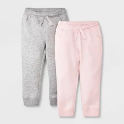 Toddler Girls' 2pk Fleece Jogger Pants - Cat & Jack™ Gray/Pink -Cat & Jack GUEST 3593cd7b 7be5 409f 88cd 7d0a773b49b3