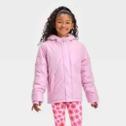 Girls' Solid Puffer Jacket - Cat & Jack™ -Cat & Jack GUEST 389a88b6 e68c 43a5 b577 e51d4fb5088f