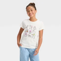 Girls' Short Sleeve Halloween Graphic T-Shirt - Cat & Jack™ - Cream -Cat & Jack GUEST 390d30a0 b9a5 4112 a0ba c6cb530420d5