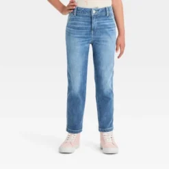 Girls' High-Rise Carpenter Ankle Straight Jeans - Cat & Jack™ Medium Wash -Cat & Jack GUEST 39ccd5c3 b3a3 471c 9c8c f6ba8339fe59