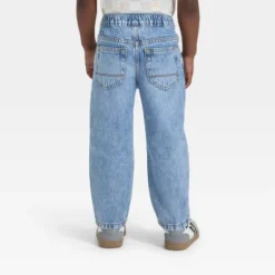 Toddler Boys' Relaxed Fit Snap Denim Pants - Cat & Jack™