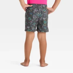 Toddler Boys' Dinosaur Swim Board Shorts - Cat & Jack™ Black