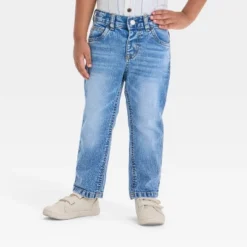 Toddler Boys' Button-Front Straight Leg Denim Pants - Cat & Jack™Medium Wash -Cat & Jack GUEST 3a2344bd 3936 40dc 8270 afc4932680b4