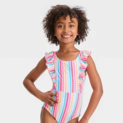 Girls' Striped Sunshine Bound One Piece Swimsuit - Cat & Jack™ -Cat & Jack GUEST 3af60a40 5793 481c b02e 4700109679f8