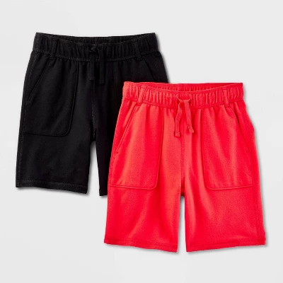 Boys' 2pk Adaptive Knit Shorts - Cat & Jack™ Black/Red 3 Boys' 2pk Adaptive Knit Shorts - Cat & Jack™ Black/Red - Image 3