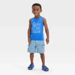 Toddler Boys' Short Sleeve Ride The Wave Tank Top - Cat & Jack™ Blue -Cat & Jack GUEST 3c2706be 9925 42cf ae9a 901076b5fe53